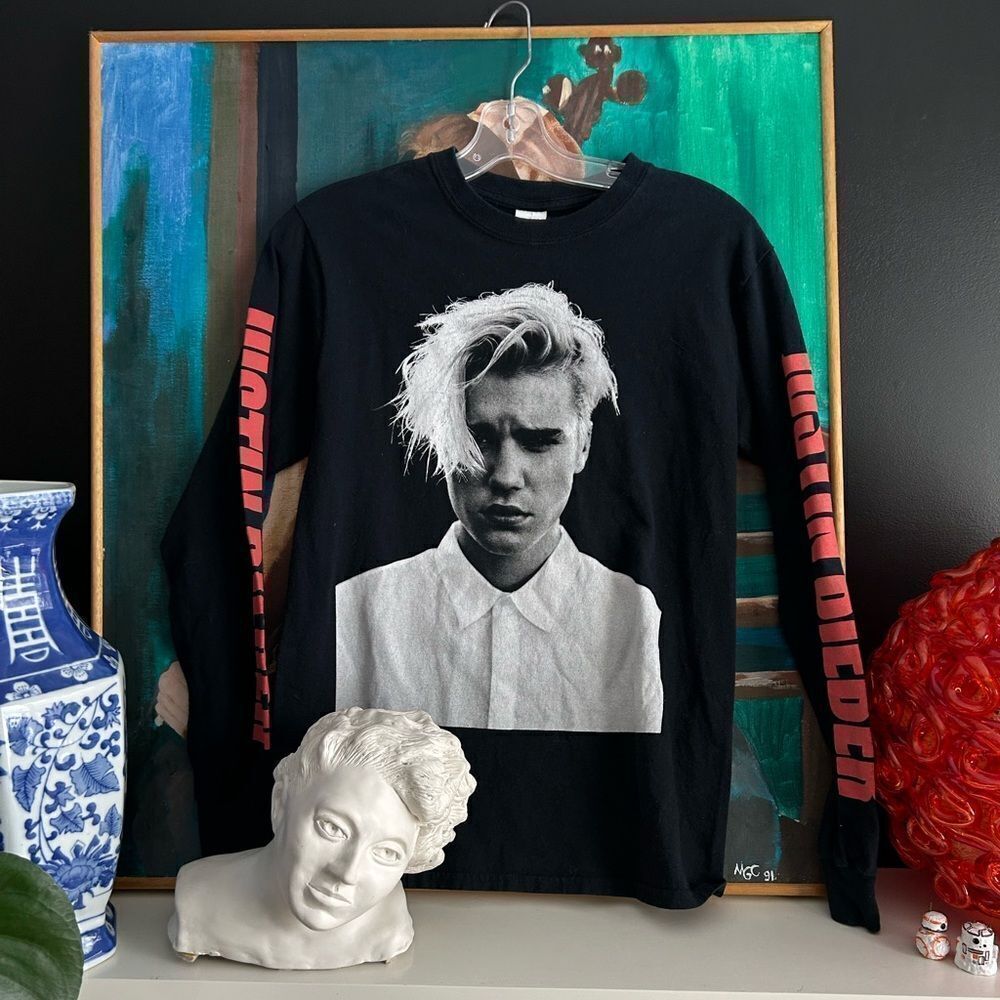 Justin Bieber Purpose Tour Long Sleeve Shirt Small Gildan Band Merch Black